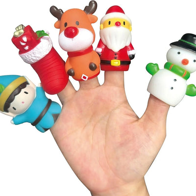 Kerst Vingerpoppetjes – 10-Delige Speelset met Stapelhuisjes (4)