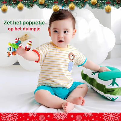 Kerst Vingerpoppetjes – 10-Delige Speelset met Stapelhuisjes (6)