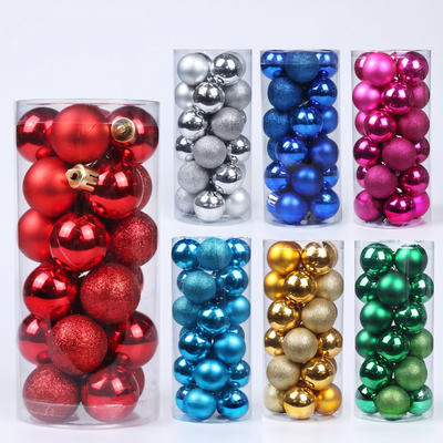 Kerstballen Set - 24 Onbreekbare Kerstballen in Glans, Mat en Glitter