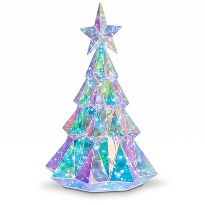 Kerstboom Lamp – Iriserende LED Kerstboom met Ster, 21 of 39 cm (3)