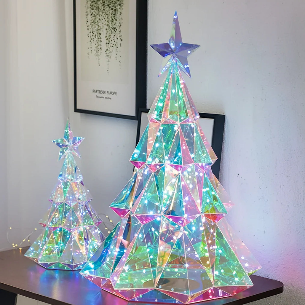 Kerstboom Lamp – Iriserende LED Kerstboom met Ster, 21 of 39 cm (6)