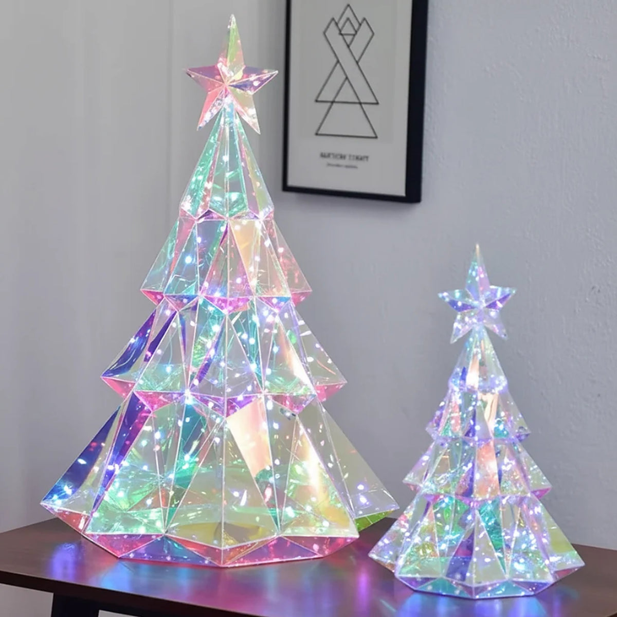 Kerstboom Lamp – Iriserende LED Kerstboom met Ster, 21 of 39 cm (7)