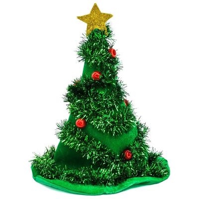 Kerstboom Muts - Verlichte Feesthoed met Gouden Ster