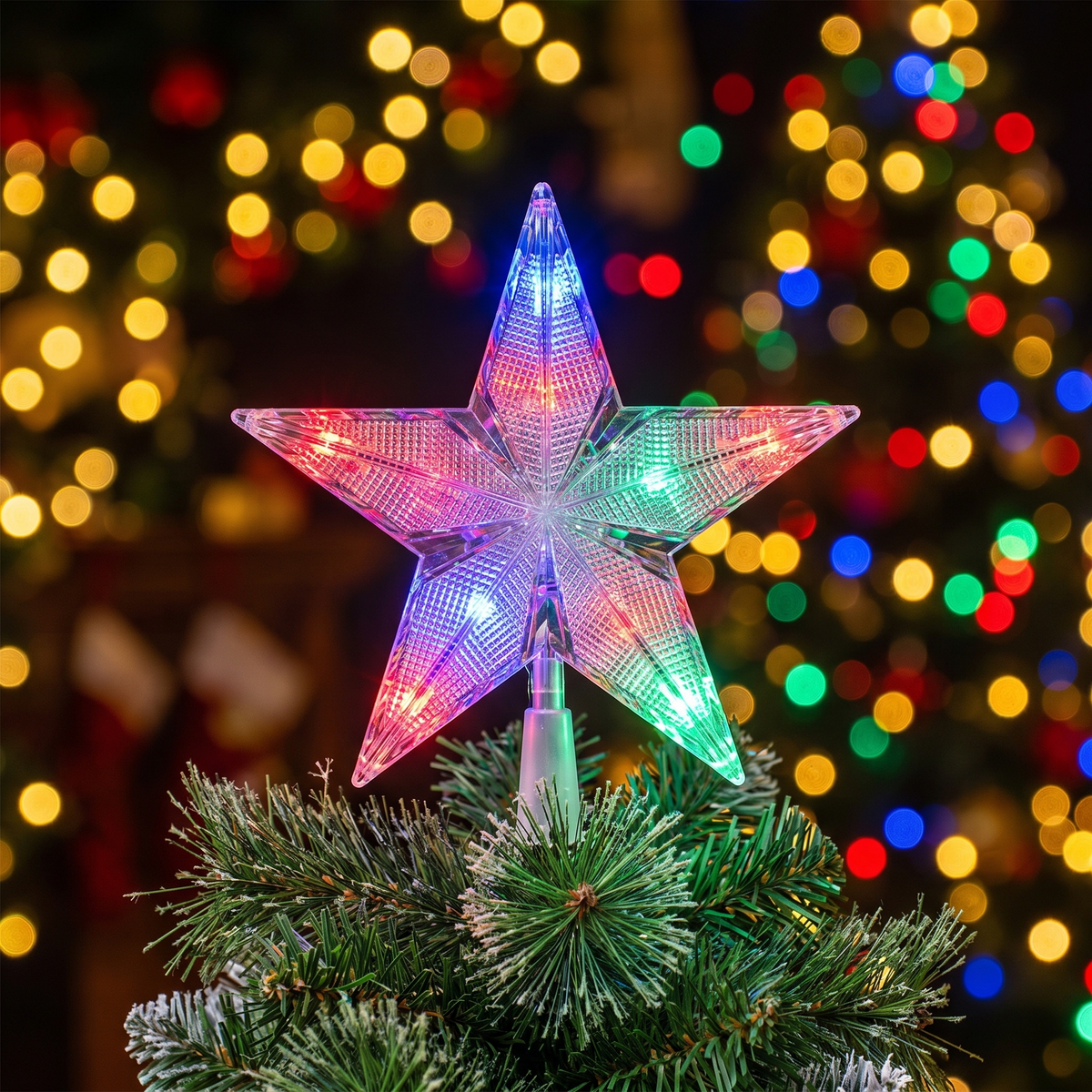 Kerstboompiek Ster Meerkleurig