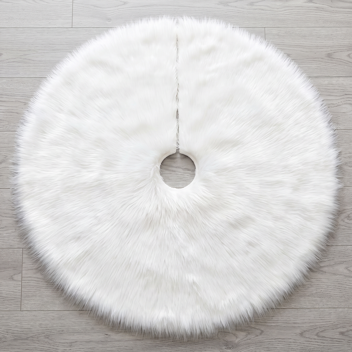 Kerstboomrok – Witte Pluche Kerstboomkleed als Verse Sneeuw (2)