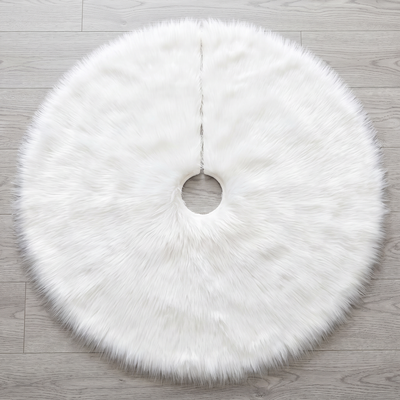 Kerstboomrok – Witte Pluche Kerstboomkleed als Verse Sneeuw (2)