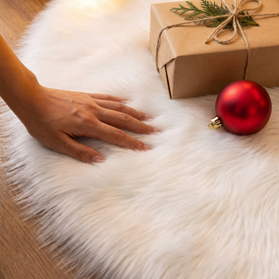 Kerstboomrok – Witte Pluche Kerstboomkleed als Verse Sneeuw (3)