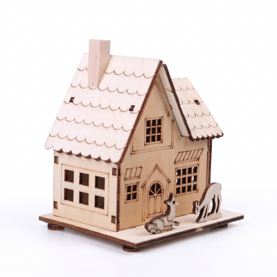 Kerstdorp Huisjes - Houten LED Kersthuisjes met Warm Licht