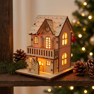 Kerstdorp Huisjes – Houten LED Kersthuisjes met Warm Licht (2)