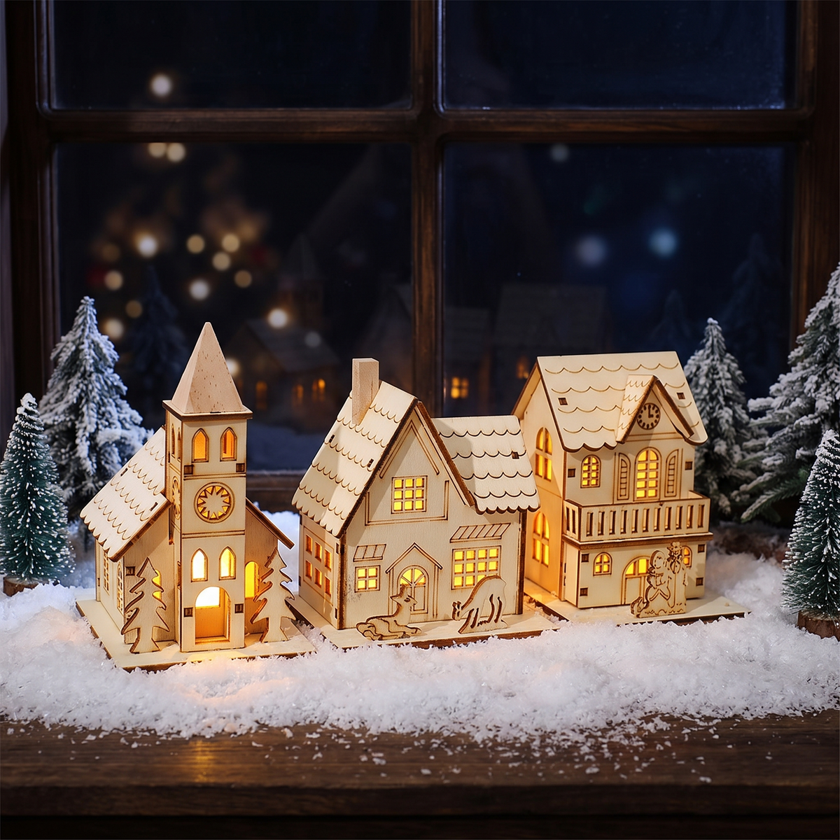 Kerstdorp Huisjes Set van 3