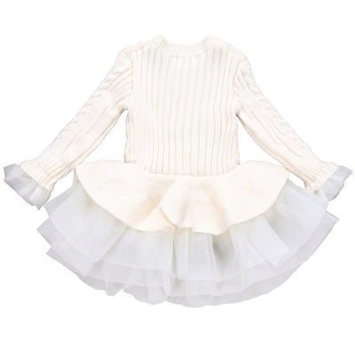 Kerstjurk Meisje Beige