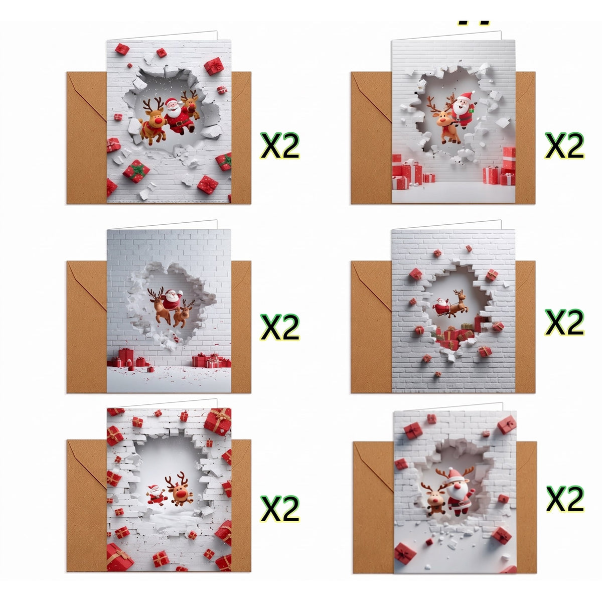 Kerstkaarten Set 12 Kaarten