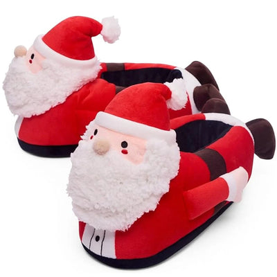 Kerstman Pantoffels - Pluche Sloffen in Vrolijk Kerstmandesign