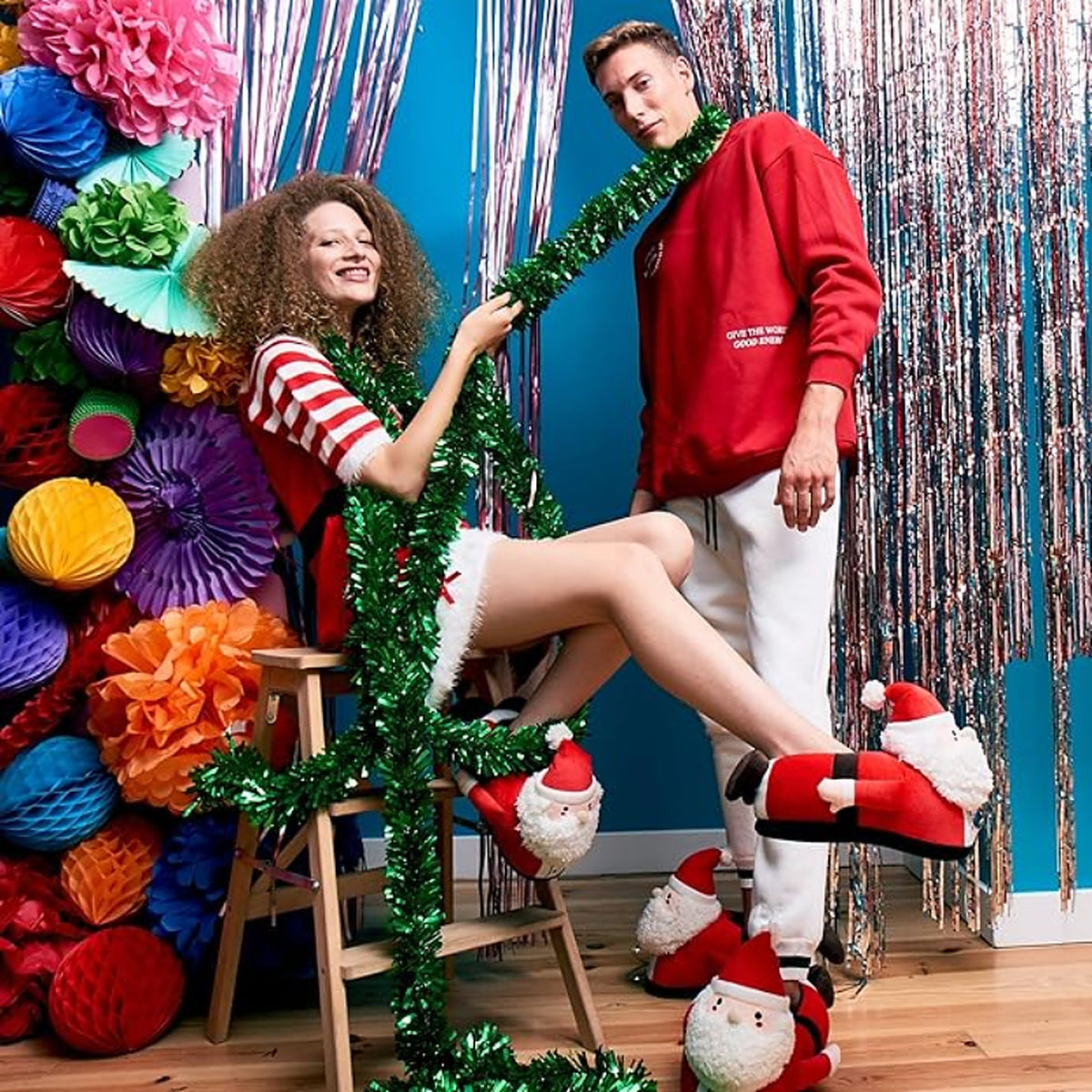 Kerstman Pantoffels – Pluche Sloffen in Vrolijk Kerstmandesign (6)