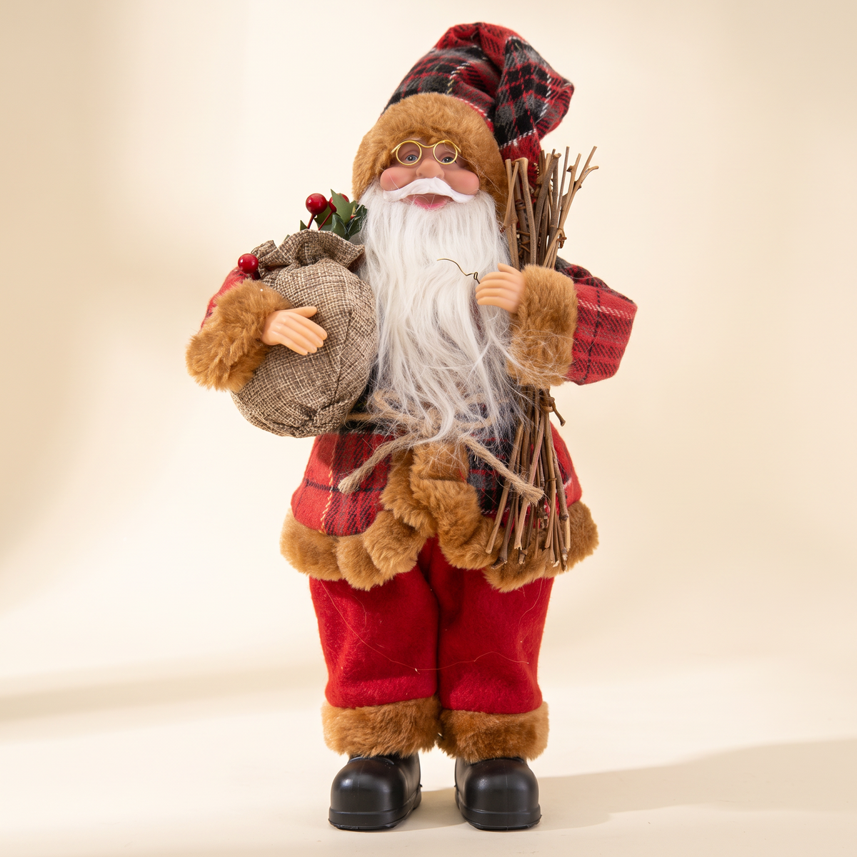 Kerstman Pop - Staande Kerstman Figuur van 30 cm in 3 Uitvoeringen