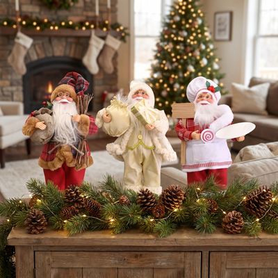 Kerstman Pop – Staande Kerstman Figuur van 30 cm in 3 Uitvoeringen (2)