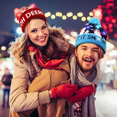 Kerstmuts met Lichtjes – Gebreide Beanie met LED en Pompon (5)