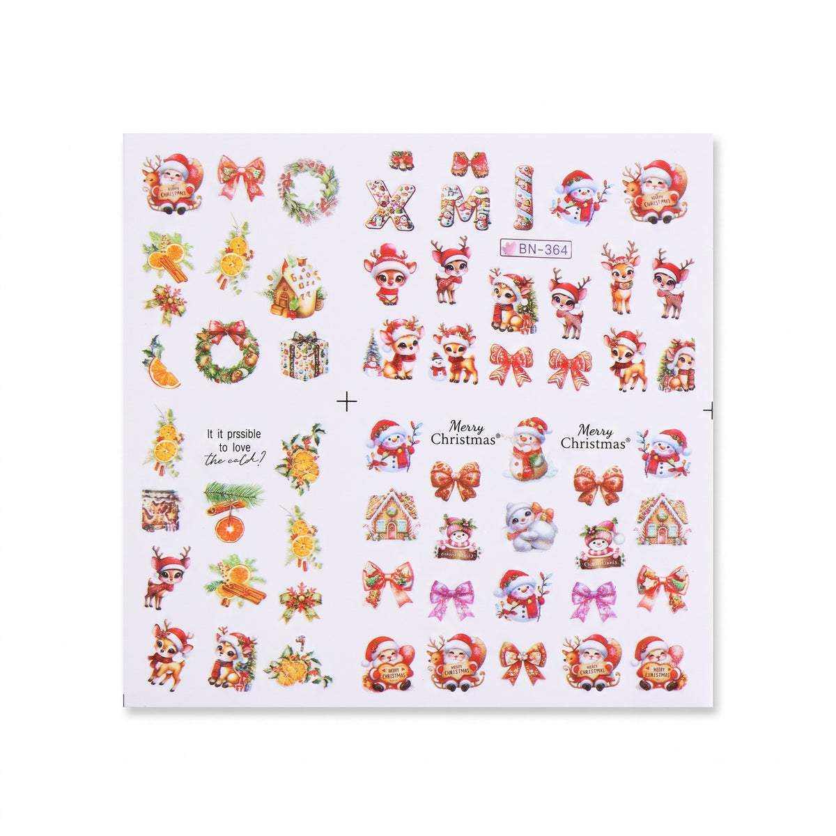 Kerstnagels Stickers – Nail Art Set met 12 Designs (3)