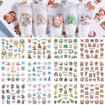 Kerstnagels Stickers – Nail Art Set met 12 Designs (4)