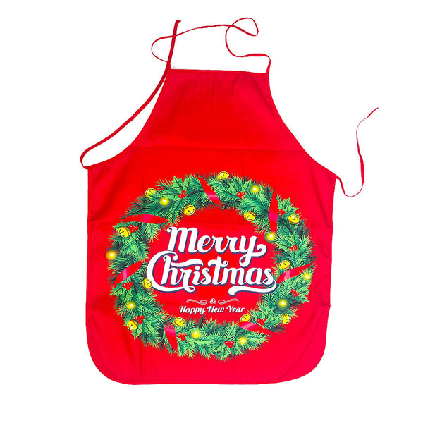 Weihnachtsschürze - Küchenschürze mit fröhlichem Weihnachtsmotiv, Einheitsgröße