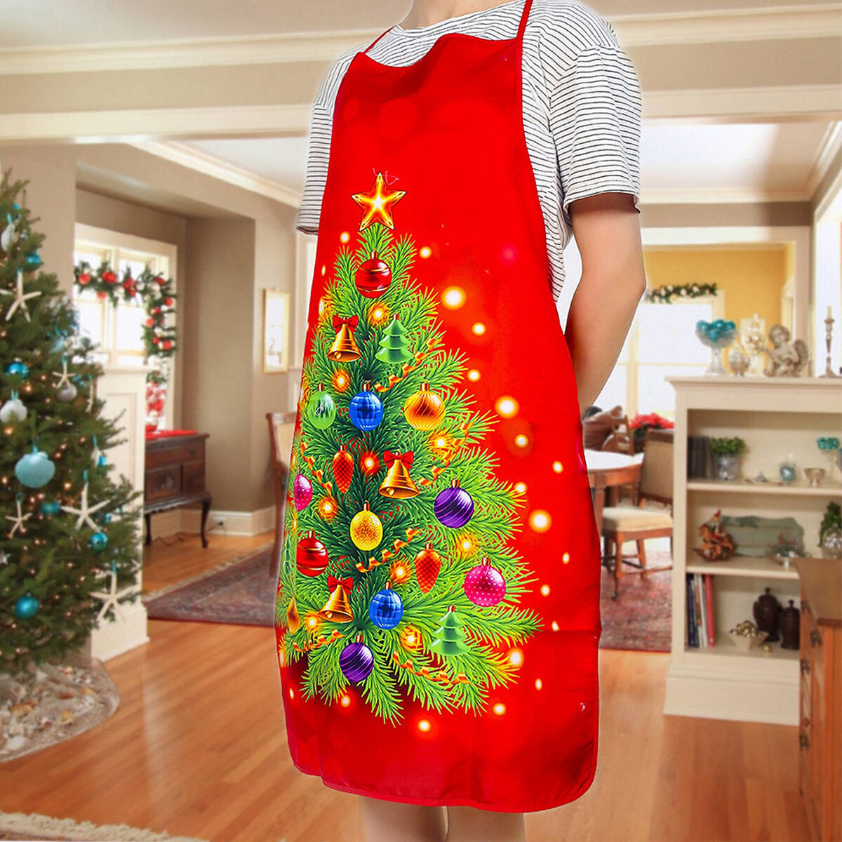 Kerstschort – Keukenschort met Vrolijke Kerstprint, One Size (8)