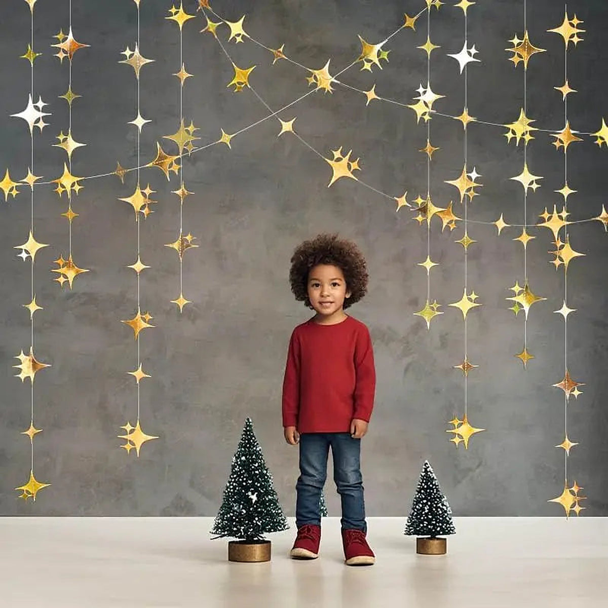 Kerstslinger Goud – Papieren Sterrenslinger van 4 Meter (3)