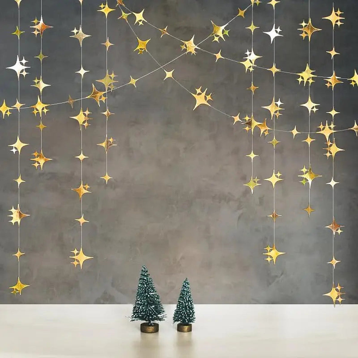 Kerstslinger Goud – Papieren Sterrenslinger van 4 Meter (4)