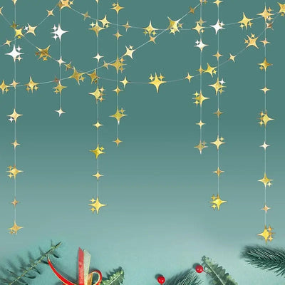 Kerstslinger Goud – Papieren Sterrenslinger van 4 Meter (5)