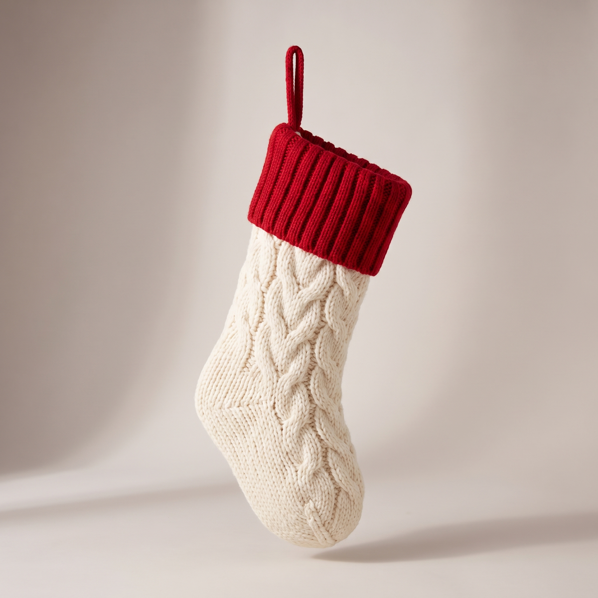 Kerstsok Wit/Rood