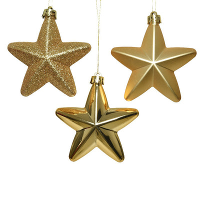Kerststerren - Set van 6 Gouden Sterren voor de Kerstboom