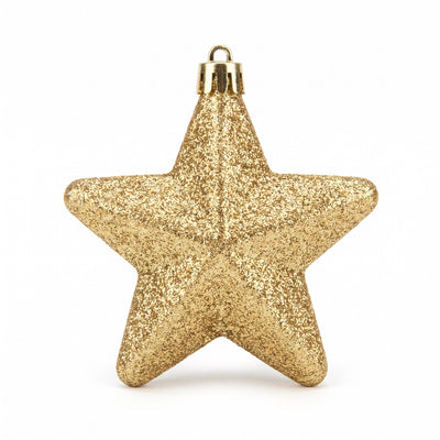 Kerststerren – Set van 6 Gouden Sterren voor de Kerstboom (4)