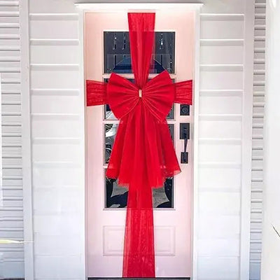 Kerststrik XL – Rode Deurstrik van 80 cm met 7,5 Meter Lint (2)