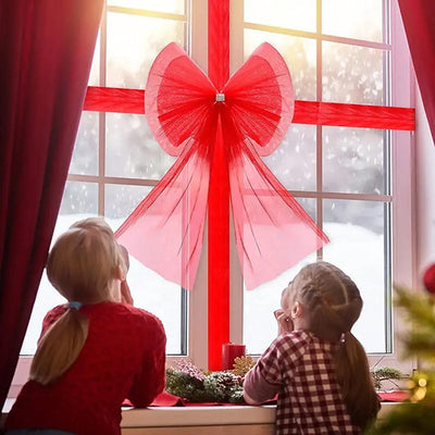 Kerststrik XL – Rode Deurstrik van 80 cm met 7,5 Meter Lint (4)