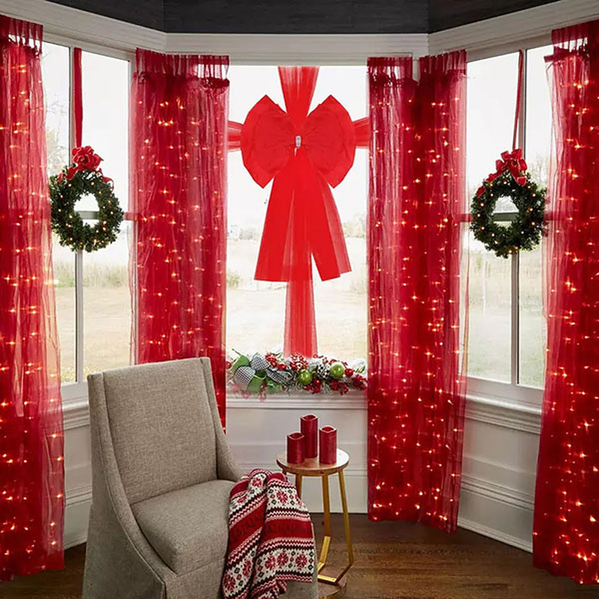Kerststrik XL – Rode Deurstrik van 80 cm met 7,5 Meter Lint (5)