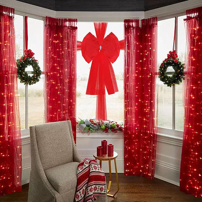 Kerststrik XL – Rode Deurstrik van 80 cm met 7,5 Meter Lint (5)