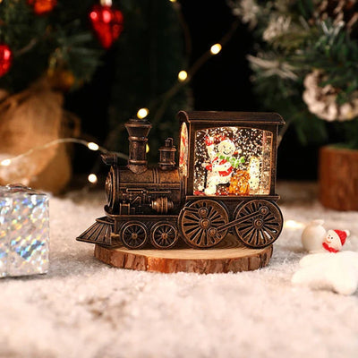 Kersttrein Muziekdoos Brons - Sneeuwpop