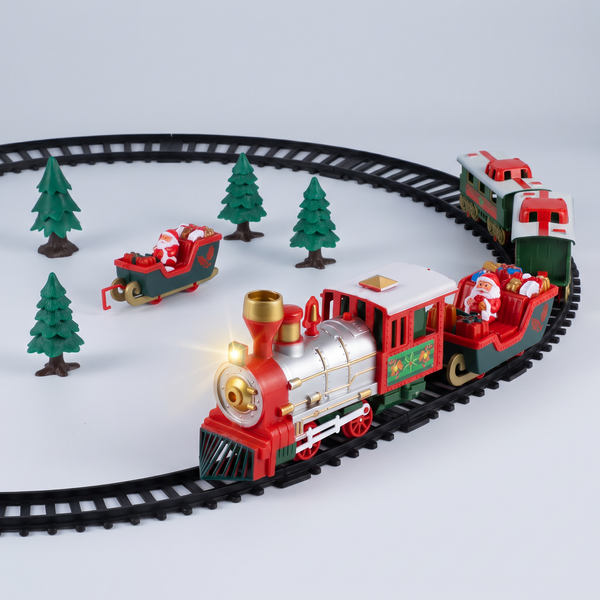 Coffret de train de Noël - Train électrique avec rails, lumière et son, à placer sous le sapin