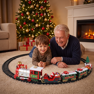 Kersttrein Set – Elektrische Trein met Rails, Licht en Geluid voor onder de Boom (3)