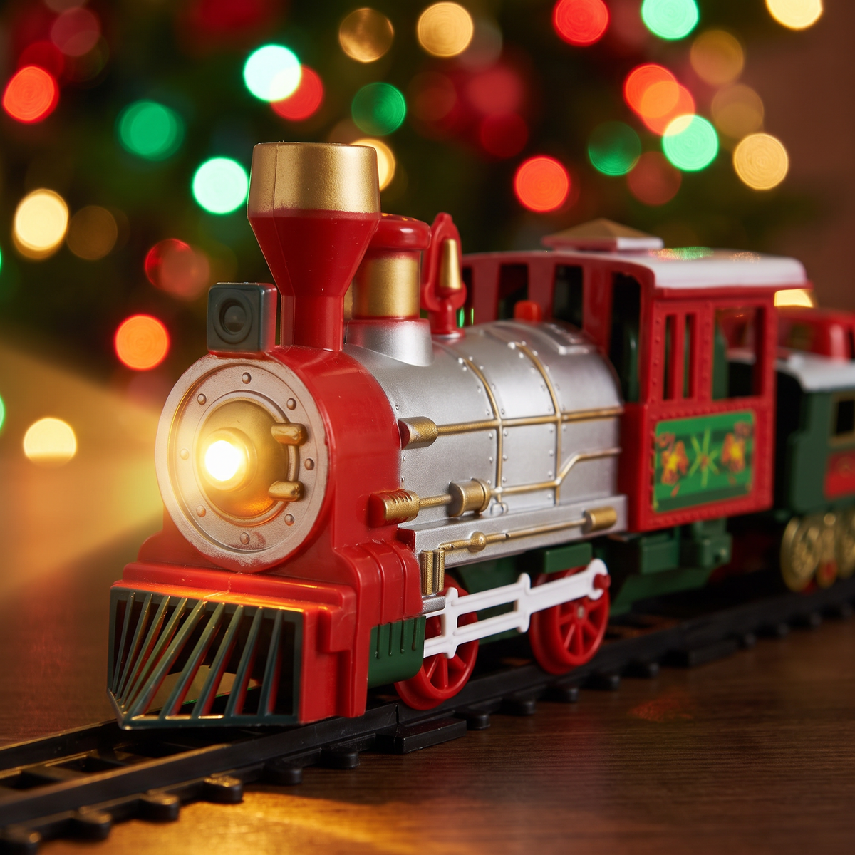 Kersttrein Set – Elektrische Trein met Rails, Licht en Geluid voor onder de Boom (4)