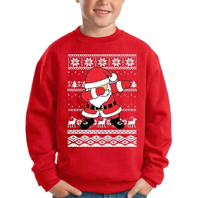 Kersttrui Jongen Dansende Kerstman Rood