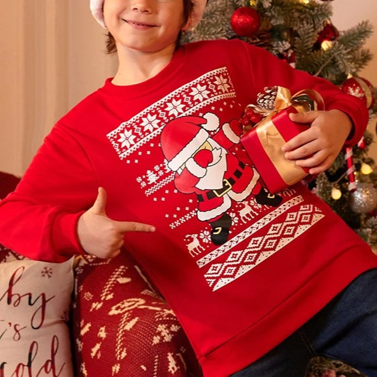 Kersttrui Jongen – Warme Kindertrui met Vrolijk Kerstmanmotief (6)