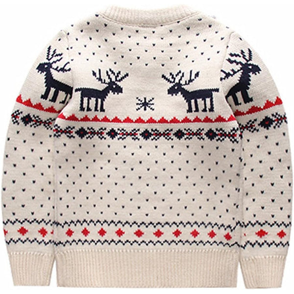 Pull de Noël pour enfants - Pull en maille avec joyeux motif de renne
