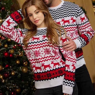 Kersttrui Wit Zigzag