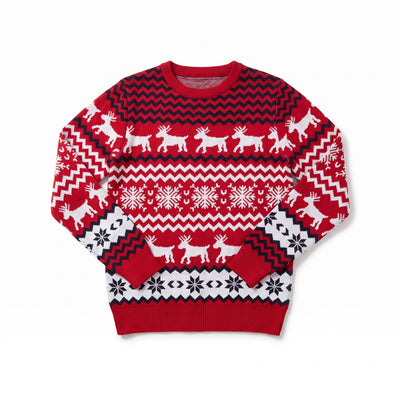 Kersttrui – Unisex Noors Winterpatroon met Rendieren (5)
