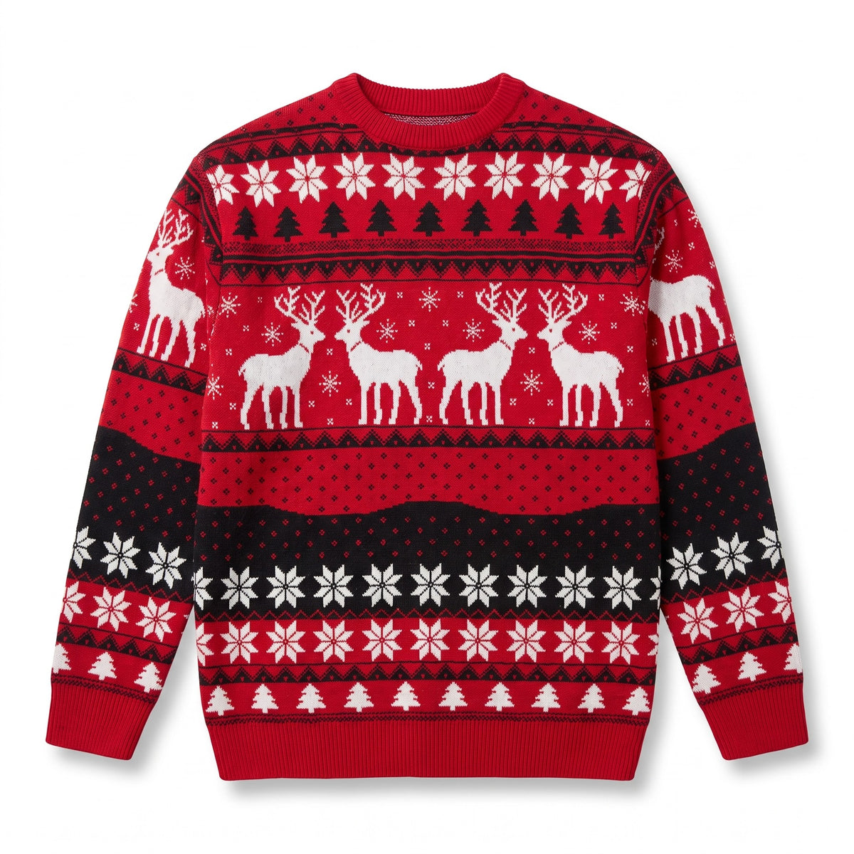 Kersttrui – Unisex Noors Winterpatroon met Rendieren (6)