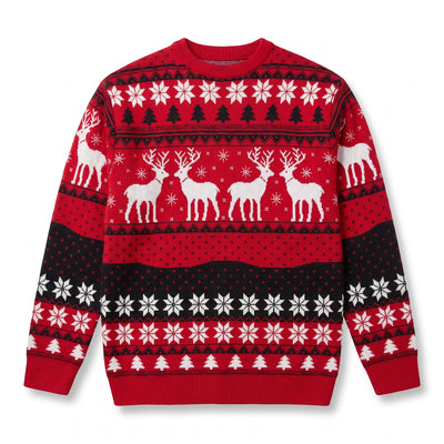 Kersttrui – Unisex Noors Winterpatroon met Rendieren (6)