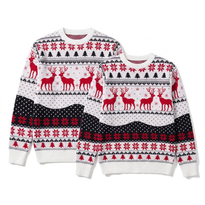 Kersttrui – Unisex Noors Winterpatroon met Rendieren (7)
