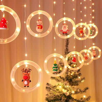 Kerstverlichting Binnen – LED Lichtslinger met Ringen en Kerstfiguren, 3 Meter (2)