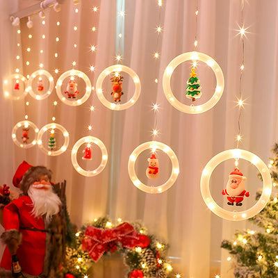 Kerstverlichting Binnen – LED Lichtslinger met Ringen en Kerstfiguren, 3 Meter (4)