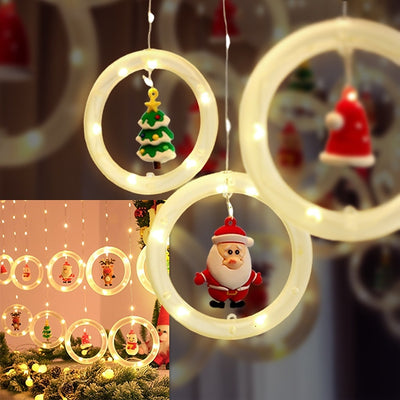 Kerstverlichting Binnen – LED Lichtslinger met Ringen en Kerstfiguren, 3 Meter (5)